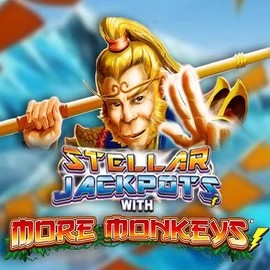 Stellar Jackpots with More Monkeys online game logo by Lightning Box Game on voodoos.com.de